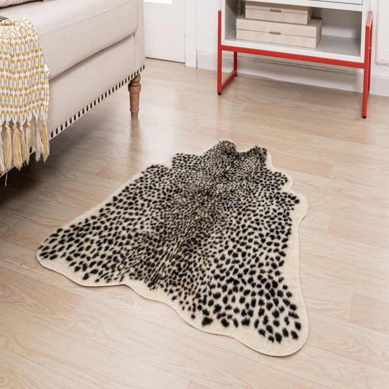 Seek4comfortable Leopard Print Rug, Faux Cowhide Cheetah Skin Rug Animal Printed Area Rug Carpet for Home Office, Livingroom, Bedroom - Image 2